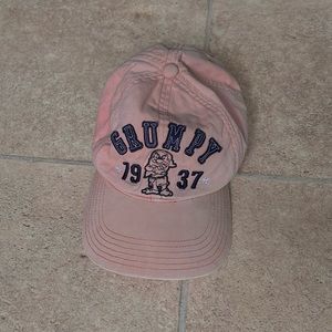 Disney Grumpy Embroidered Salmon Colored Ball Cap